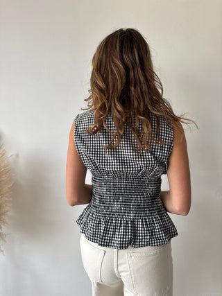 Black vichy top