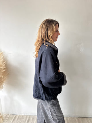 Blue detail grey reversible jacket