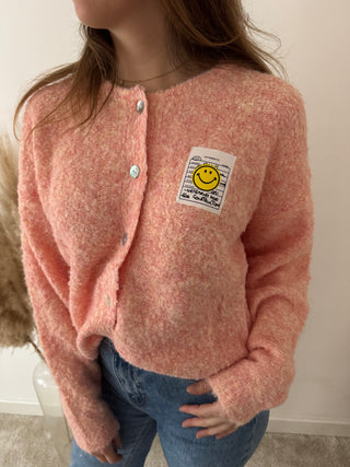 Peach smiley knit