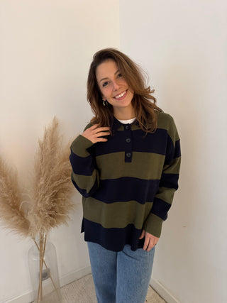 Navy green boyfriend sweater