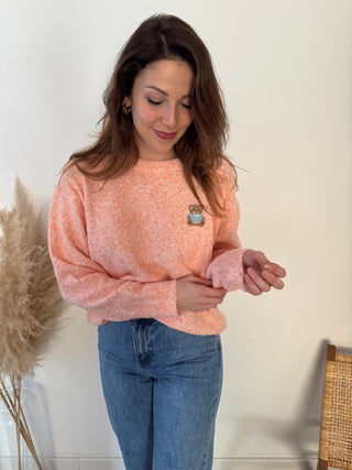 Teddybear peach knit