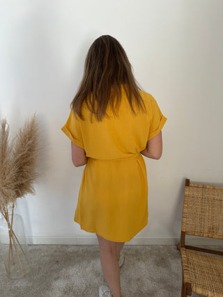 Perfect simple dress mustard