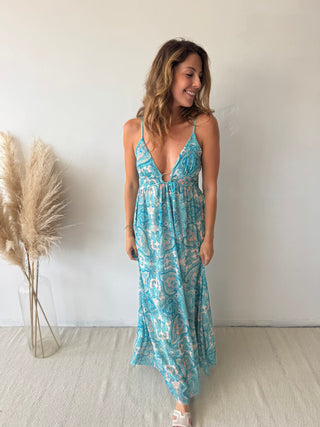 Turqoise bohemian dress