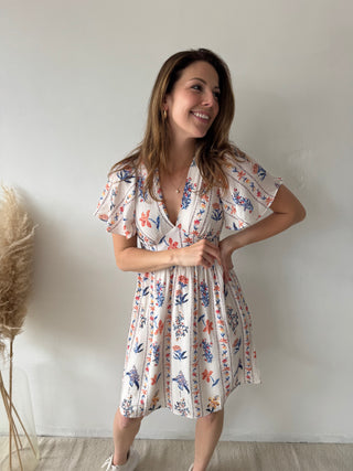 Peach blue summer dress