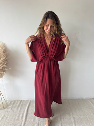 Burgundy maxi dress