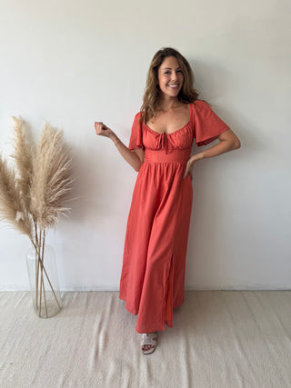 Terracotta maxi dress