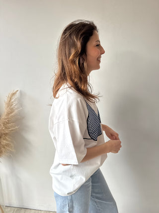 Bikini print white tee