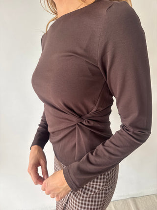Brown knot top