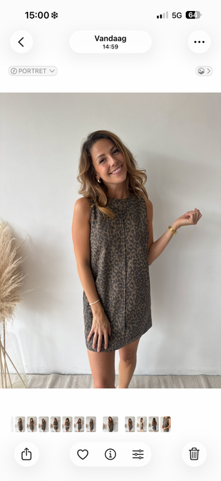 Leopard denim dress