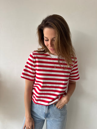 Red striped t-shirt