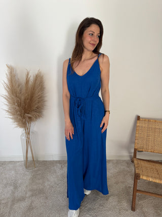 Blue flowy jumpsuit