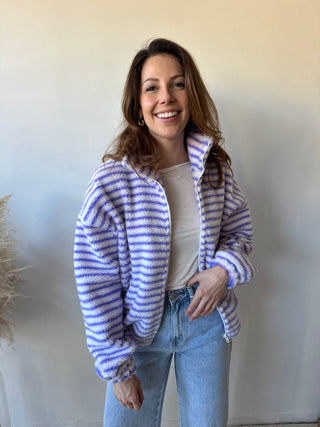 Lila blue striped zipper vest