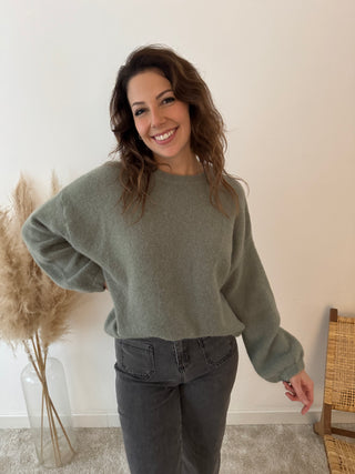 Olive alpaca knit