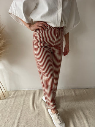 Terracotta striped pants