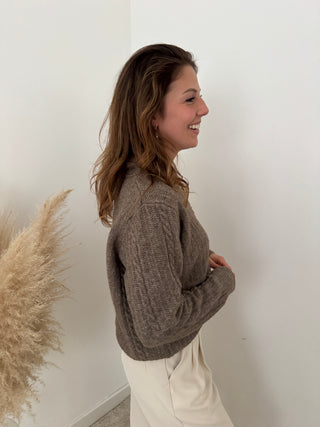 Pretty details taupe knit