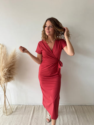 Terracotta knot split dress