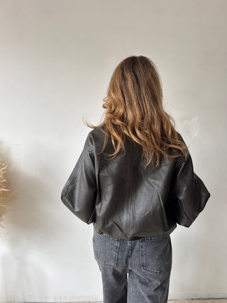 Coffee leather jacket