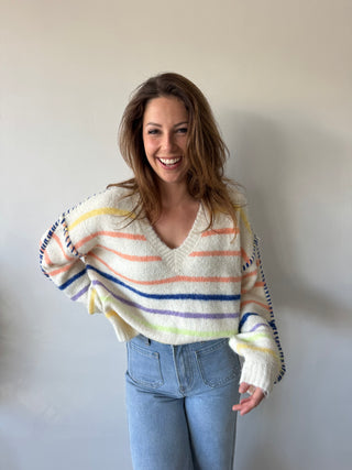 Colorful striped soft knit