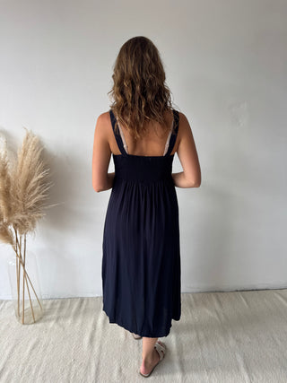 Navy midi dress