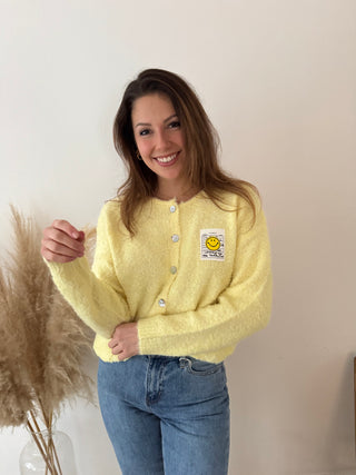 Yellow smiley knit