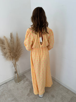 Pink hearts yellow dress