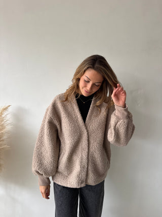 Taupe teddy vest