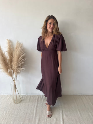 Soft brown maxi dress