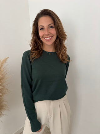 Soft simple dark green knit