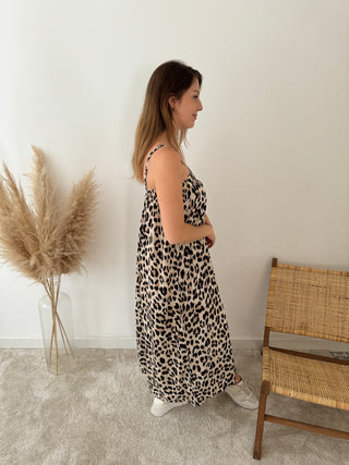 Leopard flowy maxi dress