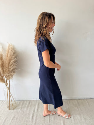 Navy knot dress