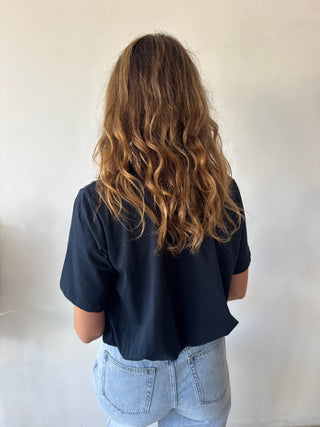 Navy elastic top