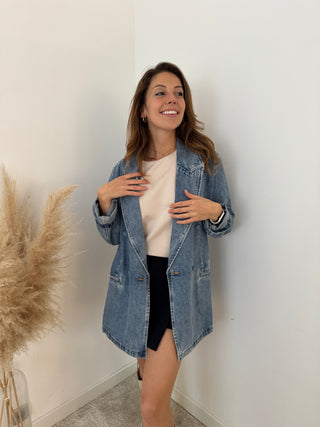 Blue vintage denim blazer