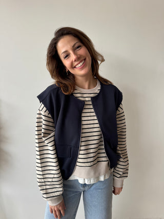 Navy zipper vest