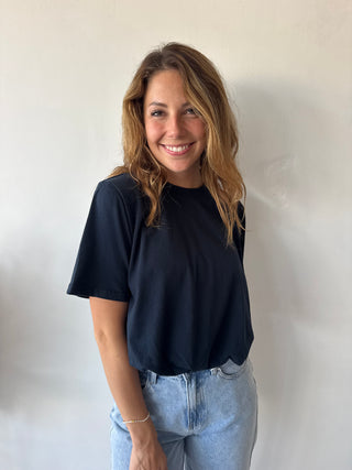 Navy elastic top