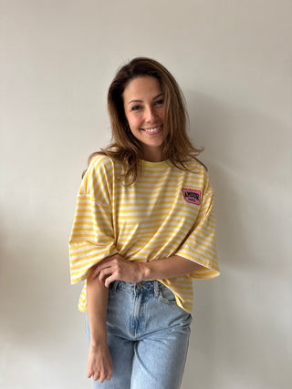 Yellow striped amour t-shirt