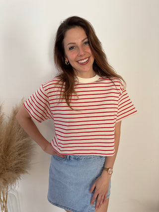 Red striped t-shirt