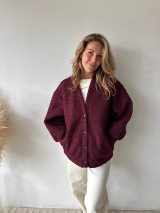 Burgundy teddy vest