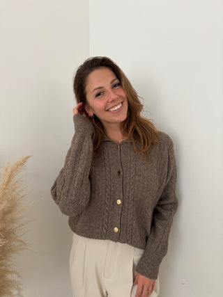 Pretty details taupe knit