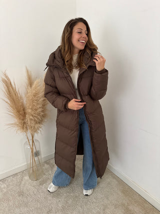 Brown puffer coat