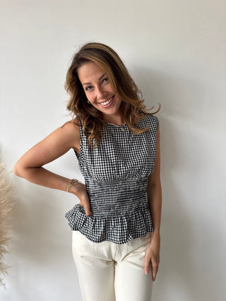 Black vichy top
