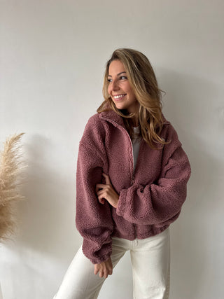 Old pink teddy fleece vest