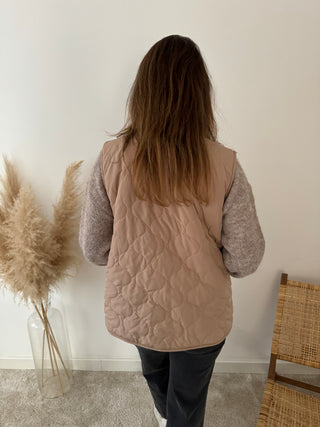 Beige quilted bodywarmer