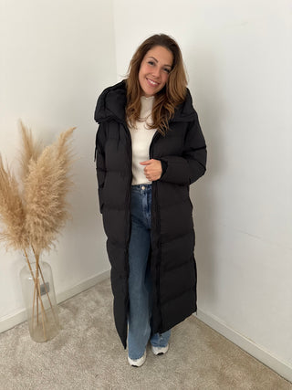 Black puffer coat