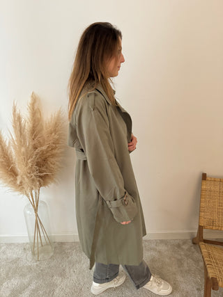 Kaki trench coat