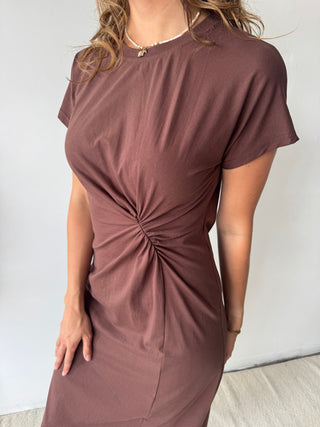 Brown knot dress