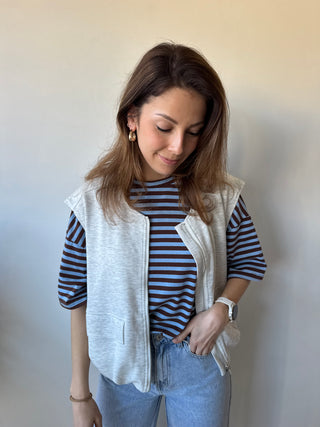 Grey zipper vest