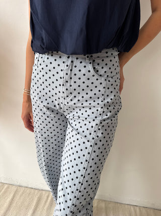 Light blue polka dots pants