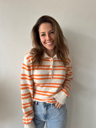 Soft striped orange knit