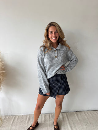 Soft checked skort