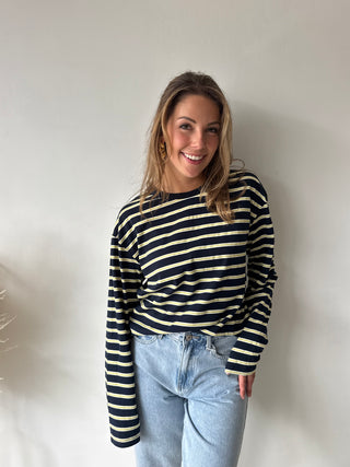 Blue yellow striped longsleeve
